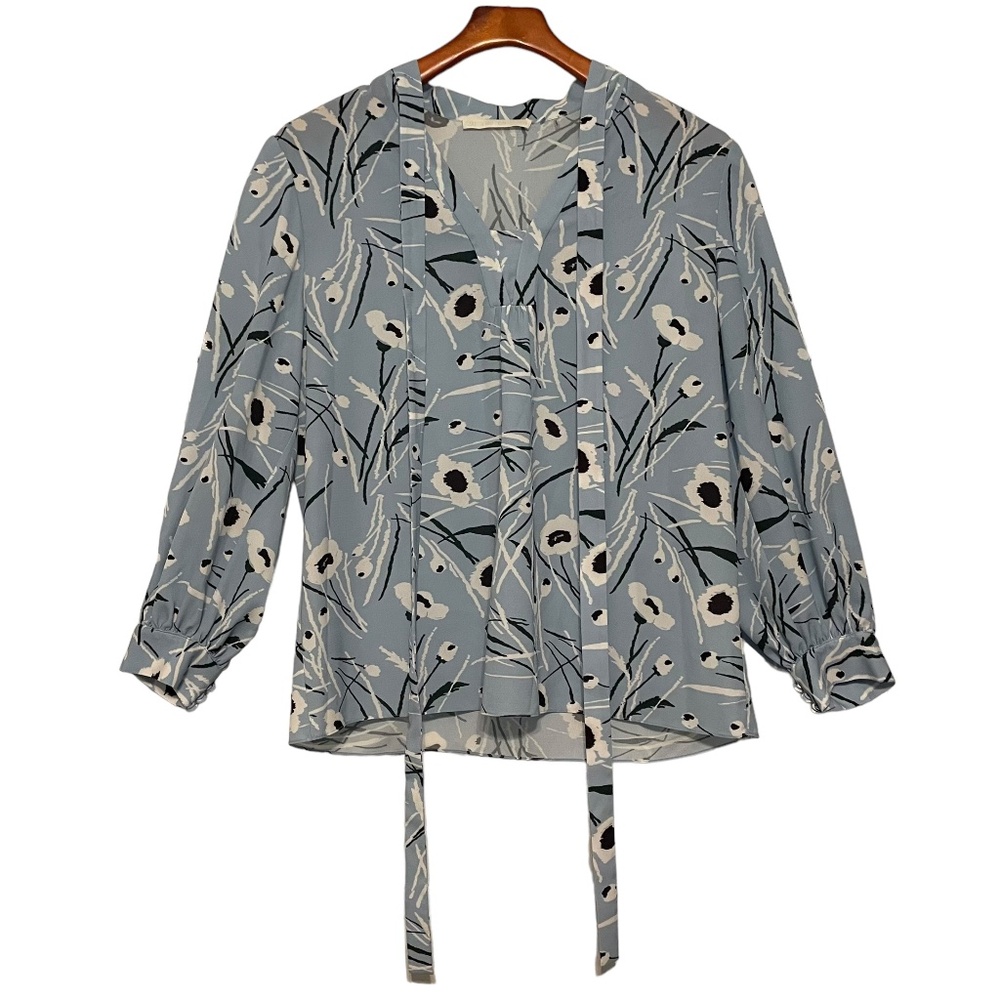 Jason Wu Floral Pullover Blouse w/‎ Neckties Size 12